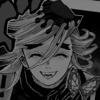 🦋 099c4f6c Doma Demon Slayer demon, anime, manga, uśmiech, krew whatsapp sticker