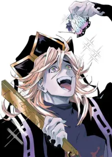 🦋 7e35e0cc Doma Demon Slayer demon, anime, manga, motyl, złoczyńca, uśmiech whatsapp sticker