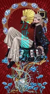 🦋 b10b7ae9 Doma Demon Slayer Anime, Demon, Fan, Kimono, Górny Księżyc whatsapp sticker