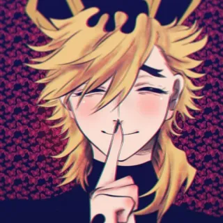 ⛓️ acb58100 Anime, Postać, Palec, Cicho, Cisza, Ilustracja telegram sticker