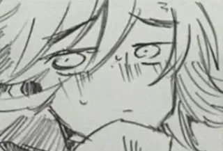 😒 146f06ce Anime, Manga, Schets, Tekening, Expressie telegram sticker