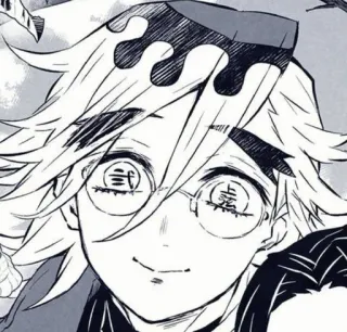 🙂 19525199 Doma Demon Slayer Anime, Manga, Demon, Hogere rang, Bril telegram sticker