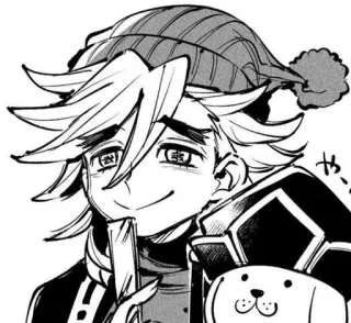 😊 716ac5d4 anime, kerst, glimlachend, cadeau, hoed, hondenknuffel telegram sticker