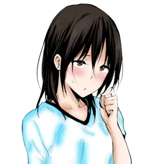 😥 4470d26f anime girl, blush, short hair, illustration, cute, cartoon telegram sticker