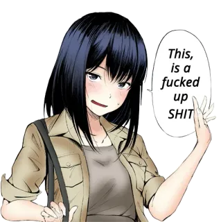 💩 ae527ebf This is a fucked up SHIT anime, girl, swear word, offensive telegram sticker
