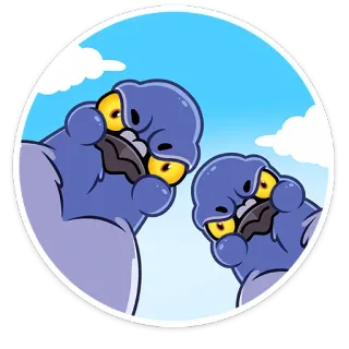 😡 783f91a3 piccione, cartone animato, uccello, cielo telegram sticker