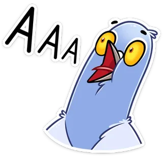 😩 7b632fc4 AAA piccione, uccello, urlante, cartone animato, animale, divertente telegram sticker