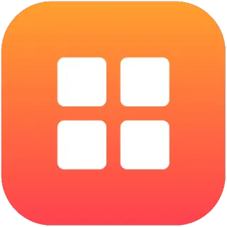 🔵 e31dc487 square, app, grid, icon, orange, menu telegram sticker