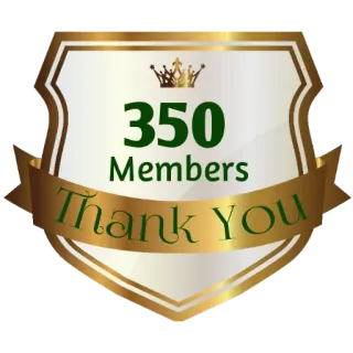 ⚜ 07ac1400 350 Members Thank You membri, grazie, celebrazione, community, badge whatsapp sticker