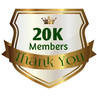 ⚜ 25836752 20K Members Thank You celebrazione, membri, traguardo, community, grazie, oro whatsapp sticker