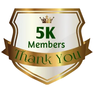 ⚜ 5295abcf 5K Members Thank You membri, grazie, celebrazione, 5k, traguardo, badge whatsapp sticker