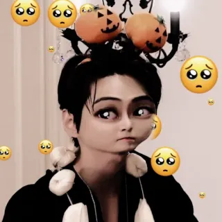 🥺 61550f2a persoon, schattig, pompoen, emoji's, portret telegram sticker