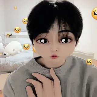 🥺 f9c72fab persoon, koreaans, cartoon, gefilterd, grote ogen, schattig telegram sticker