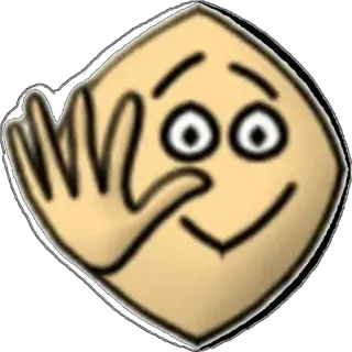 ⭐ c1b70b28 이모지, 만화, 인사, 손 흔드는, 정사각형, 친근한 telegram sticker