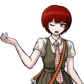 👋 2c75d8a3 Mahiru Koizumi Danganronpa アニメ, Mahriu Koizumi, ダンガンロンパ, キャラクター, 赤い髪 telegram sticker