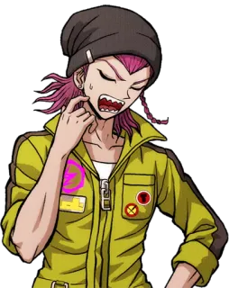 😕 320ff7cb Kazuichi Soda Danganronpa アニメ, ゲーム, ピンク髪, メカニック, ダンガンロンパ telegram sticker