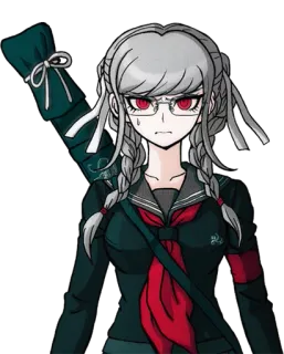 😐 691b4287 Peko Pekoyama Danganronpa アニメ, ダンガンロンパ, ペコ山ペコ, キャラクター, 女の子, 剣, 眼鏡 telegram sticker