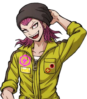 😅 acc22a05 Kazuichi Souda Danganronpa アニメ, 漫画, キャラクター, ピンク髪, 左右田和一, ダンガンロンパ telegram sticker