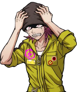 😖 ec78e049 Kazuichi Soda Danganronpa アニメ, 泣く, 心配, ダンガンロンパ, 左右田和一 telegram sticker