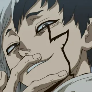 💖 33b8e608 Senku Ishigami Dr. Stone 动漫, 角色, Dr. Stone, 石神千空, 漫画, 坏笑 telegram sticker