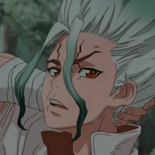 💖 3e6832ac Senku Ishigami Dr. Stone 动漫, Dr. Stone, 千空, 石神千空, 角色, 科学 telegram sticker