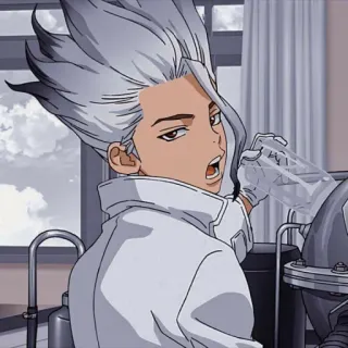 💖 3f998e1a Senku Ishigami Dr. Stone 动漫, 科学家, 石纪元, 千空, 角色, 石神 telegram sticker