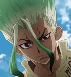 💖 9377c1f8 Senku Ishigami Dr. Stone 动漫, Dr. Stone, 石神千空, 漫画, 角色 telegram sticker