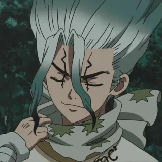 💖 aad74777 Senku Ishigami Dr. Stone 动漫, Dr. Stone, 石神千空, 卡通 telegram sticker