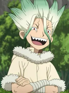 💖 deac42c9 Senku Ishigami Dr. Stone 动漫, 卡通, 角色, Dr. Stone, 石神千空 telegram sticker