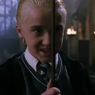 🐍 5ca4be3f Draco Malfoy Harry Potter magicien, magie, slytherin, poudlard, école, garçon, baguette, personnage whatsapp sticker