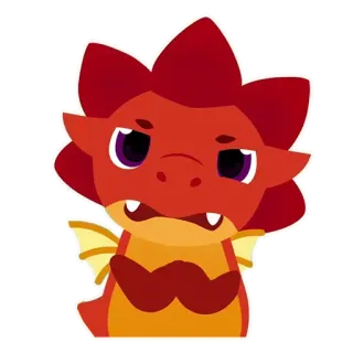 😡 38d9a6f9 dragón, dibujos animados, pegatina, dragón rojo, lindo, fantasía whatsapp sticker