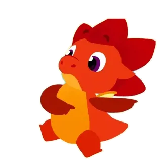 👉 612b2827 dragón, dibujos animados, lindo, animal whatsapp sticker