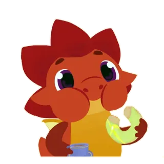 🍩 7d34cf9f dragón, lindo, dibujos animados, dona, café, animal whatsapp sticker
