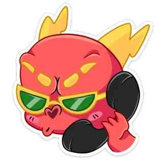 ☎️ beccfcf3 만화, 고양이, 전화, 안경, 웃긴, 스티커 whatsapp sticker