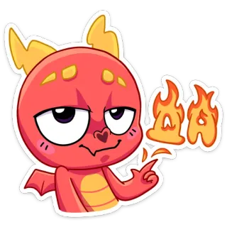 👍 de9bde7e AA 용, 만화, 불, 귀여운, 스티커 whatsapp sticker