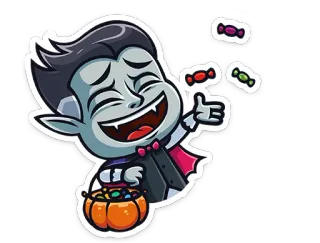 🍬 98865a50 ma cà rồng, Halloween, hình dán, kẹo, dễ thương, hoạt hình telegram sticker
