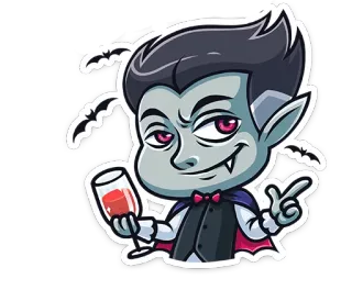 😉 bddc3efd Vampire ma cà rồng, halloween, dracula, hình dán, hoạt hình, quái vật telegram sticker