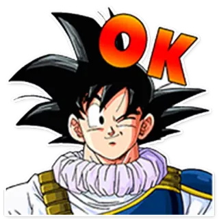 👌 07133558 Goku Dragon Ball OK 动漫, 龙珠, 悟空, 好的, 卡通, 贴纸 telegram sticker
