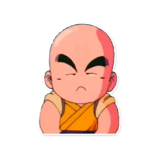 😒 2c3f4c84 Krillin Dragon Ball 动漫, 卡通, 秃头, 橙色衣服 telegram sticker