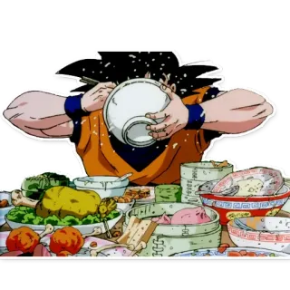 🍔 60a6d0d4 Goku Dragon Ball 悟空, 龙珠, 动漫, 食物, 吃, 拉面 telegram sticker