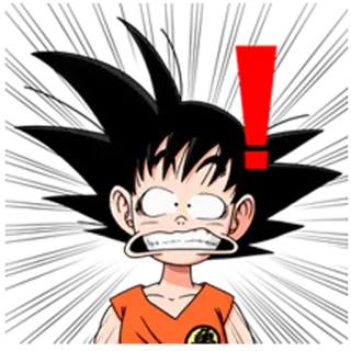 🙀 8f41f950 Goku Dragon Ball 悟空, 龙珠, 动漫, 卡通, 惊讶, 感叹号 telegram sticker