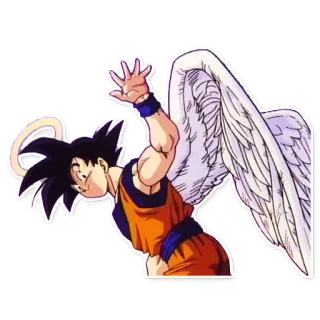 ✋ dc13501e Goku Dragon Ball Z 动漫, 卡通, 悟空, 翅膀, 天使, 龙珠Z telegram sticker