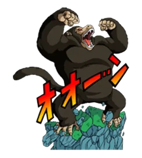 🐵 19585f69 オオ singe, grand singe, en colère, dessin animé, animal, crier, anime telegram sticker