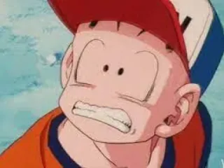 🥶 5a999f59 Krillin Dragon Ball anime, cartone animato, combattente, cappellino telegram sticker