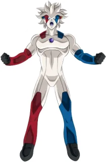 😡 b3b2bcf9 anime, character, white hair, red, blue whatsapp sticker