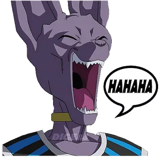 😂 dca3770c Beerus Dragon Ball Z HAHAHA anime, rindo, desenho animado, roxo, deus da destruição telegram sticker