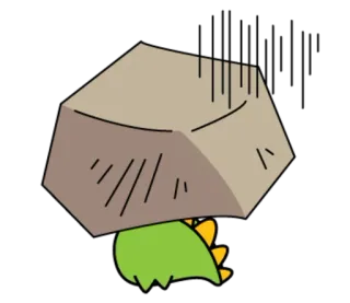 😰 7b16fce8 dinosaure, rock, dessin animé, vert, anime, autocollant whatsapp sticker