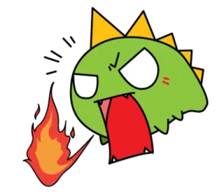 😡 972c9445 monstre, dinosaure, dragon, feu, dessin animé, mignon whatsapp sticker