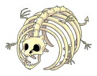 💀 3268320a squelette, monstre, créature, os, fantaisie, dessin animé telegram sticker