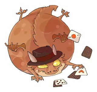 🃏 8f1e1913 dragon, chapeau, cartes, monstre, jeux de cartes, fantaisie, jeu, mignon telegram sticker